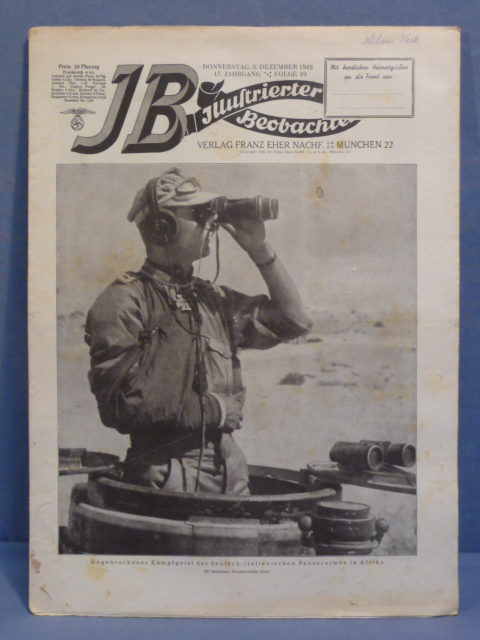 Original Nazi Era German Illustrierter Beobachter Magazine, Waffen-SS December 1942