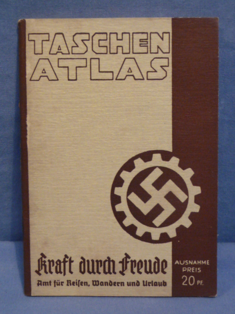 Original Nazi Era German DAF Pocket Atlas Book, TASCHEN ATLAS