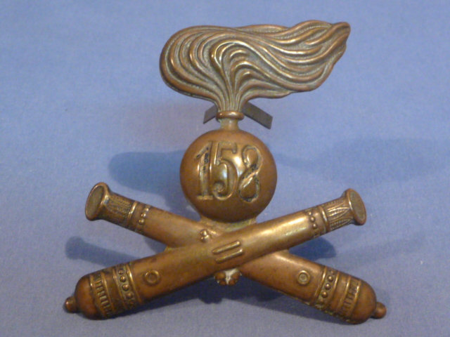 Original WWII Italian Artillery Cap Badge, 158