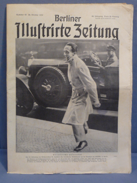 Original Nazi Era German Berliner Illustrierter Zeitung Magazine, October 1937