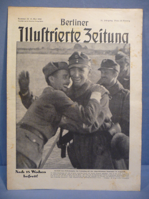 Original WWII German Berliner Illustrierter Zeitung Magazine, Waffen-SS May 1942