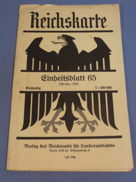 Original Nazi Era German Map (Reichskarte) Einheitsblatt 65 (Berlin - East)
