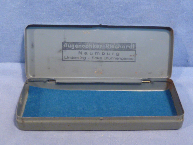 Original WWII Era German Eye Glasses Metal Case