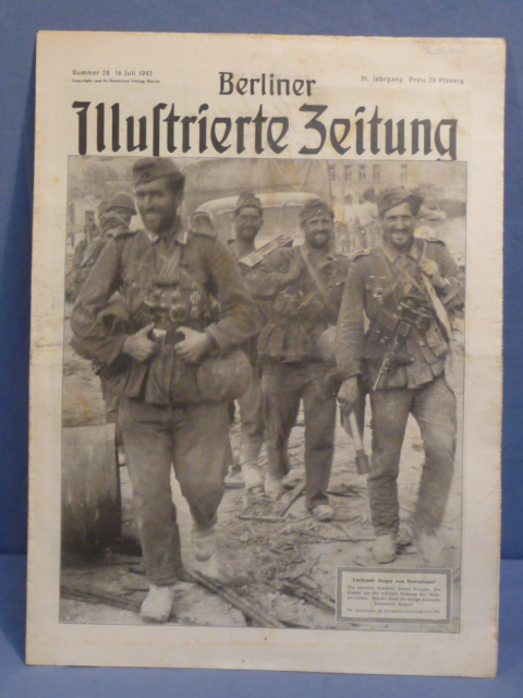 Original WWII German Berliner Illustrierter Zeitung Magazine, July 1942