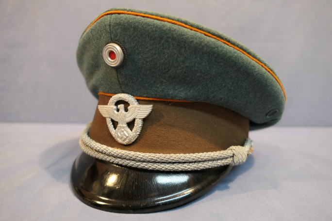 WWII Braunes Schaftmütze für Mannschaft Schaftkappe Schirmmütze Visor Hat 60cm 