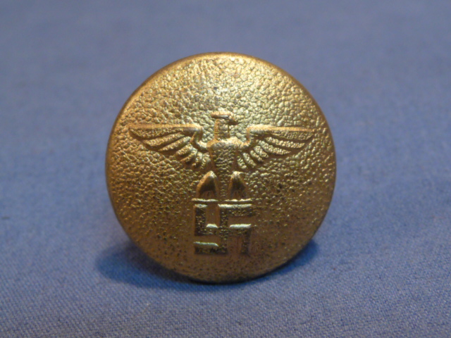 Original Nazi Era German NSDAP GOLD Belt Ramp Button, 21mm RZM Marked
