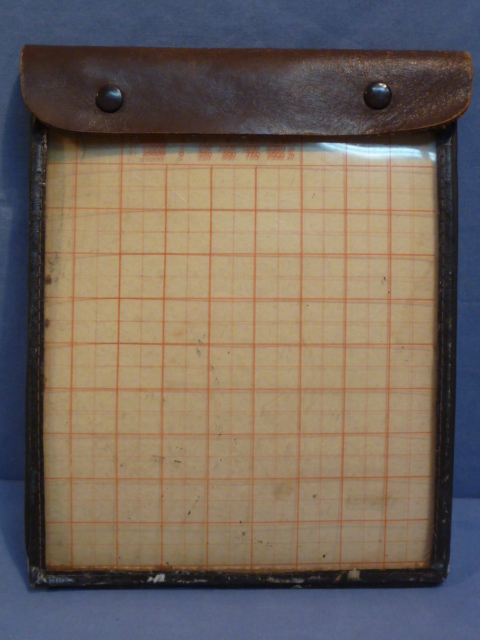 Original WWII German Map Case Insert, Map Protector with Grid