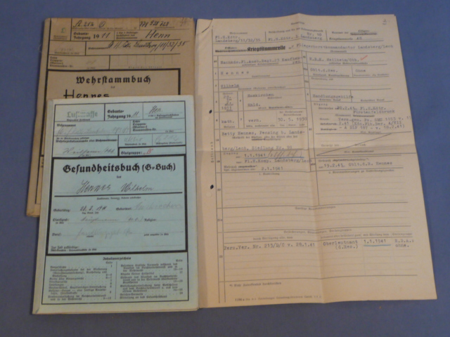 Original WWII German Luftwaffe Soldier's Wehrstammbuch, G-Buch and Documents Set