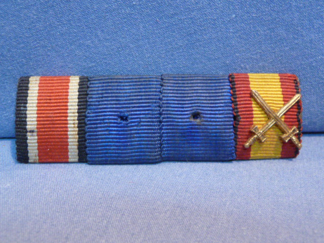Original WWII German 4-Position Ribbon Bar, 1939 Iron Cross 2nd Class