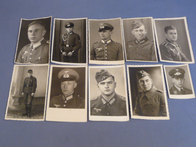 Original WWII German Studio Portrait Photographs Lot, 10 TOTAL!