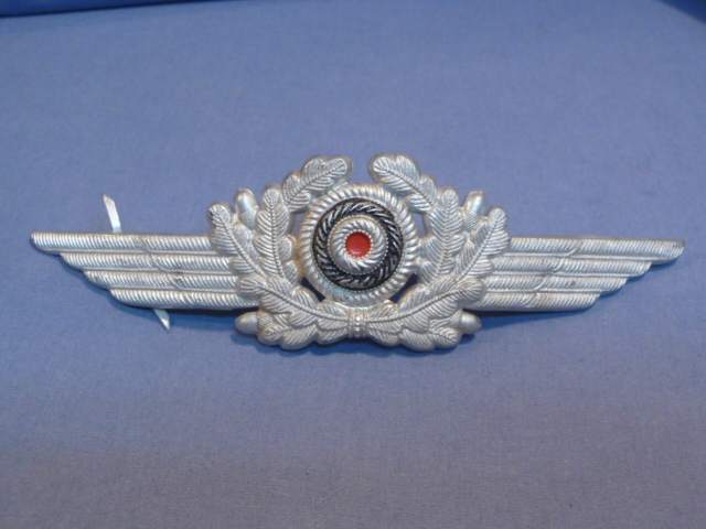 Original WWII German Luftwaffe Aluminum Visor Hat Crest Cockade, Incomplete