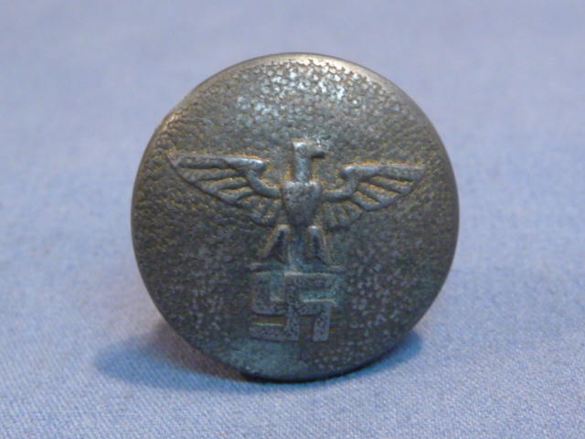 Original Nazi Era German NSDAP Silver Belt Ramp Button, 21mm RZM Marked