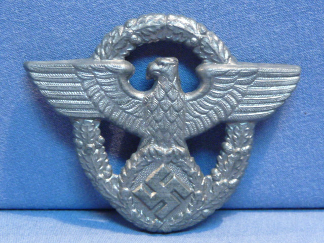Original Nazi Era German Police Visor Cap Eagle, Incomplete