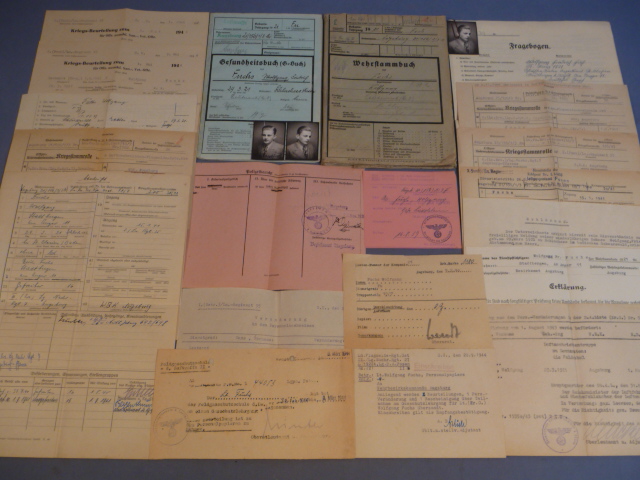 Original WWII German Luftwaffe Soldier's Wehrstammbuch, G-Buch and Documents Set