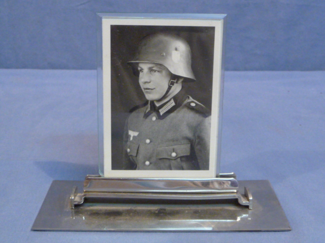 Original WWII German Small Heer (Army) Soldier's Photograph in Unusual Frame