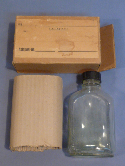 Original WWII German Feldpost Box with Glass Bottle