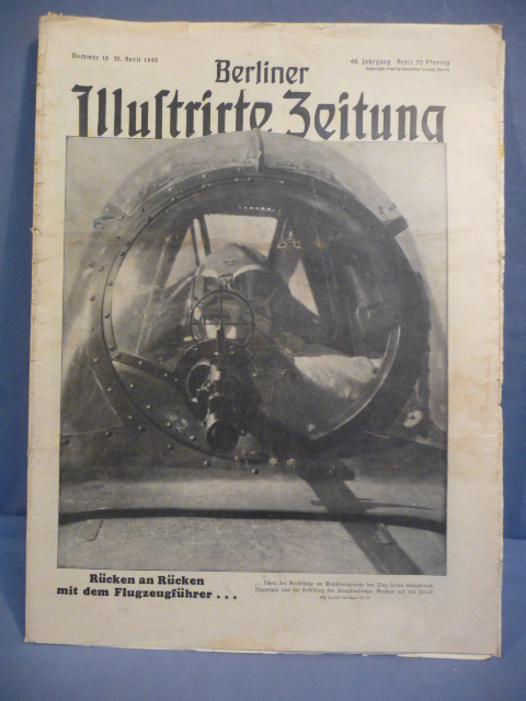Original WWII German Berliner Illustrierter Zeitung Magazine, April 1940
