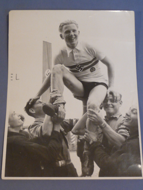 Original Nazi Era German Hitler Youth Sports Photograph, 7 x 9.25 Inches