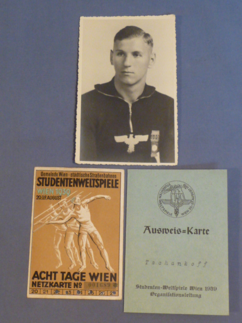 Original 1939 German International University Games Document / Photo Grouping
