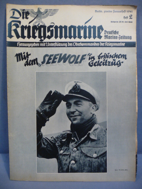 Original WWII German Die Kriegsmarine Magazine, January 1941