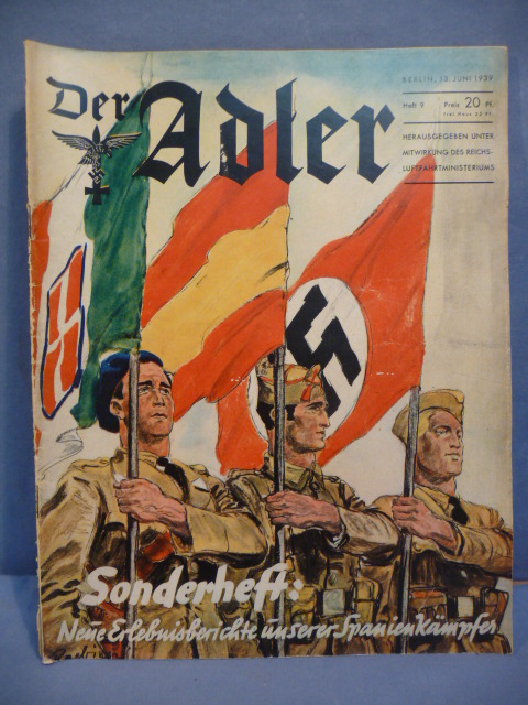 Original Pre-WWII German Luftwaffe Magazine Der Adler, June 1939