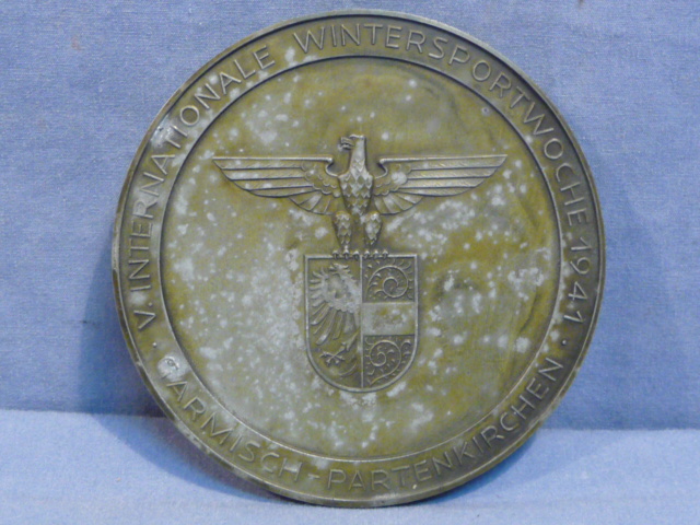 Original WWII German Victor Medal for the 1941 Winter Sport Week, GARMISCH-PATENKIRCHEN