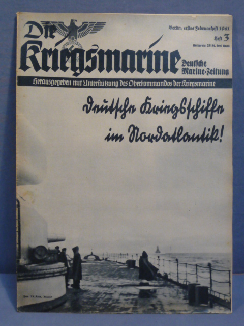 Original WWII German Die Kriegsmarine Magazine, February 1941