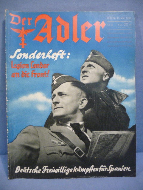 Original Pre-WWII German Luftwaffe Magazine Der Adler, May 1939