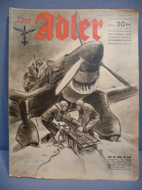 Original Pre-WWII German Luftwaffe Magazine Der Adler, February 1942