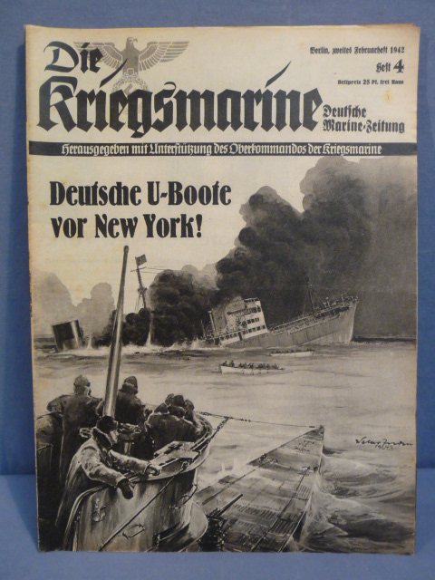 Original WWII German Die Kriegsmarine Magazine, August 1941