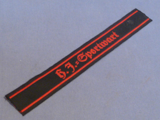 Original Nazi Era German HJ Sports Warden Sleeve Stripe, Sportwart