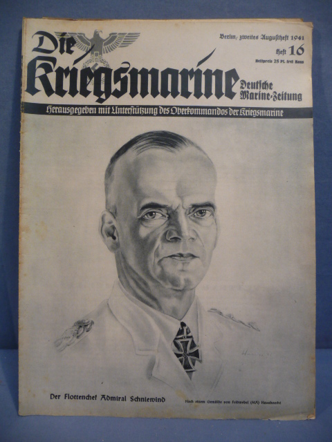 Original WWII German Die Kriegsmarine Magazine, February 1941