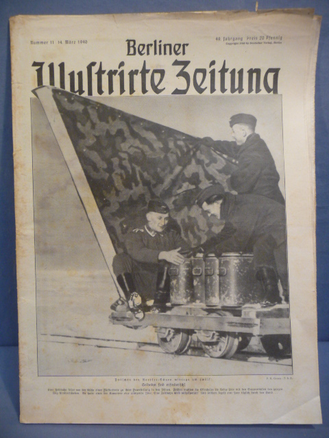 Original Pre-WWII German Berliner Illustrierter Zeitung Magazine, October 1939