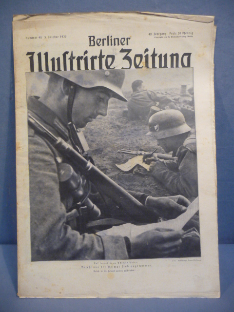 Original WWII German Berliner Illustrierter Zeitung Magazine, March 1940