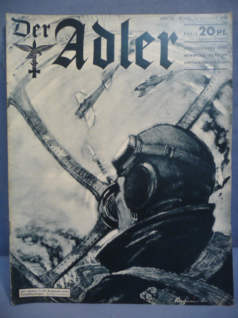 Original Pre-WWII German Luftwaffe Magazine Der Adler, October 1939