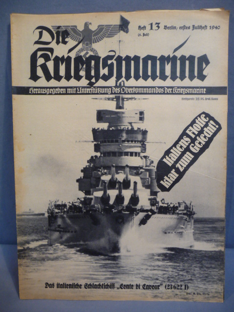 Original WWII German Die Kriegsmarine Magazine, July 1940