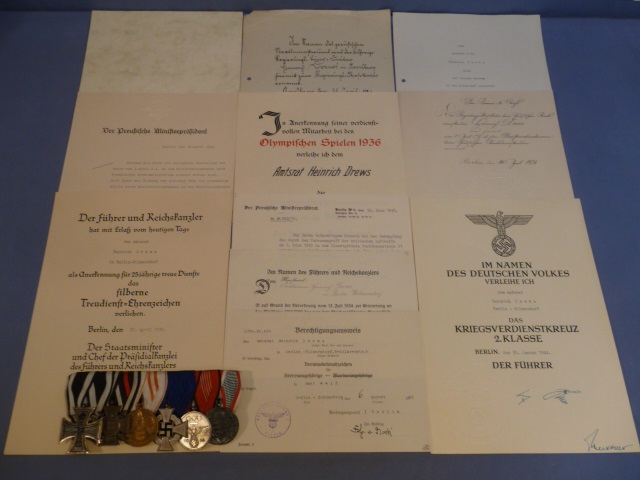 Original Nazi Era German Olympic Games 1936, HEINRICH DREWS Grouping
