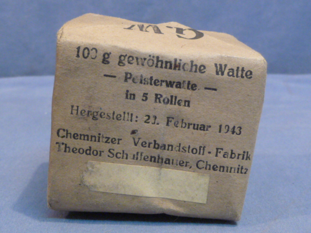 Original WWII German Ordinary Cotton Medical Item, gewhnliche Watte