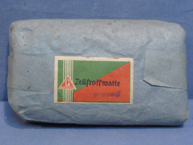 Original WWII German Medical Kit Packet of Cellulose Wadding, Zellstoffwatte