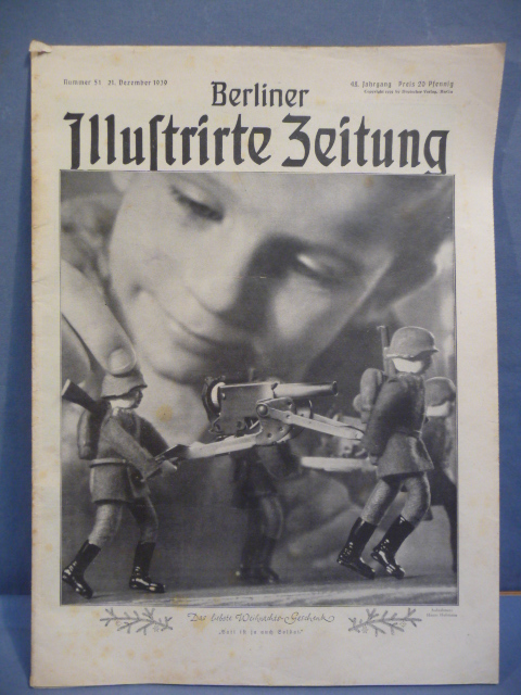 Original WWII German Berliner Illustrierter Zeitung Magazine, December 1939