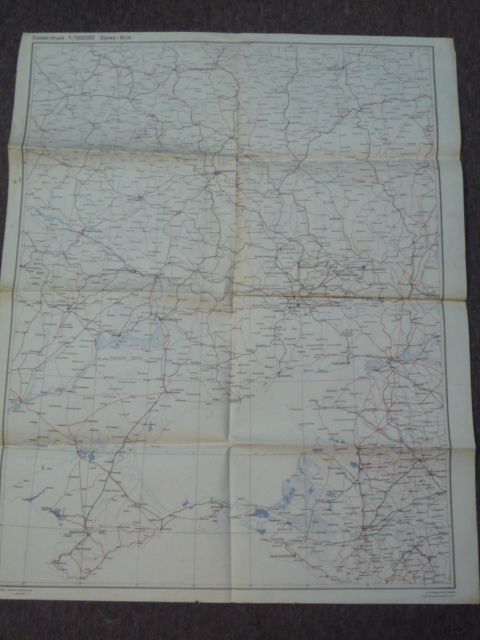 Original WWII German Military Map of Southern Russian Donets-Crimea with KURSK!
