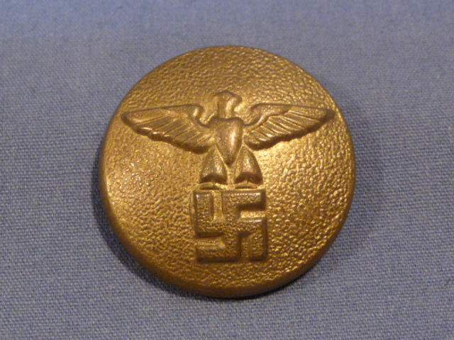 Original Nazi Era German NSDAP GOLD Greatcoat Button, 25mm RZM Marked (Damaged)