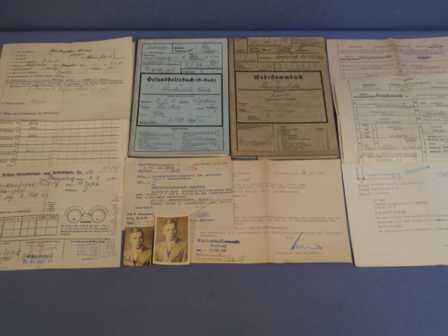 Original WWII German Luftwaffe (Air Force) Wehrstammbuch Cover and Gesundheitsbuch (G-Buch)