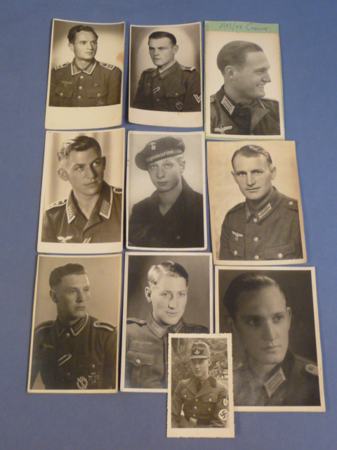 Original WWII German Studio Portrait Photographs Lot, 10 TOTAL!