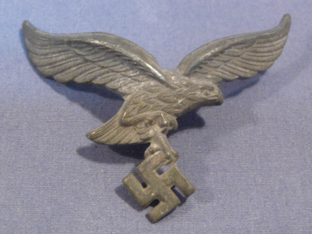 Original WWII German Luftwaffe (Air Force) Visor Cap Eagle, Incomplete