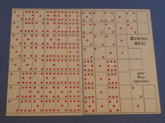 Original WWII Era German Feldpost Postcard Games, Dominos
