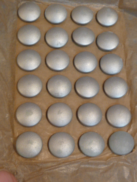 Original WWII German Card of 19mm Pebbled Buttons, Silver