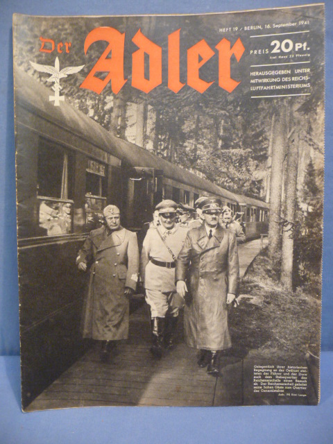 Original WWII German Luftwaffe Magazine Der Adler, September 1941