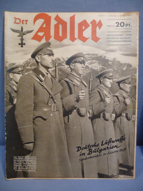 Original WWII German Luftwaffe Magazine Der Adler, April 1941