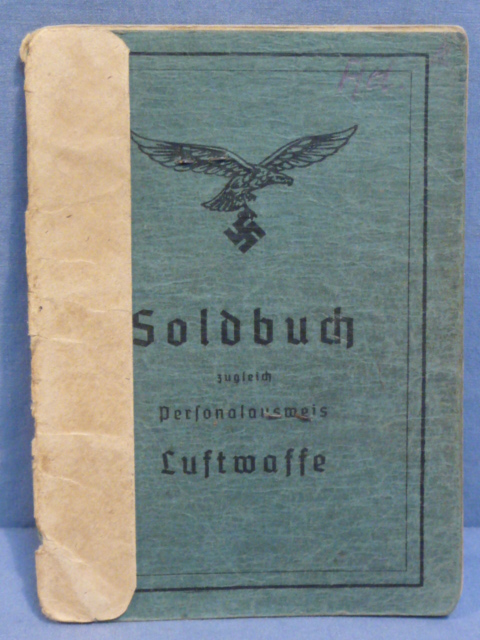 Original WWII German Luftwaffe Soldier's Soldbuch 1940 to 1944, Signals